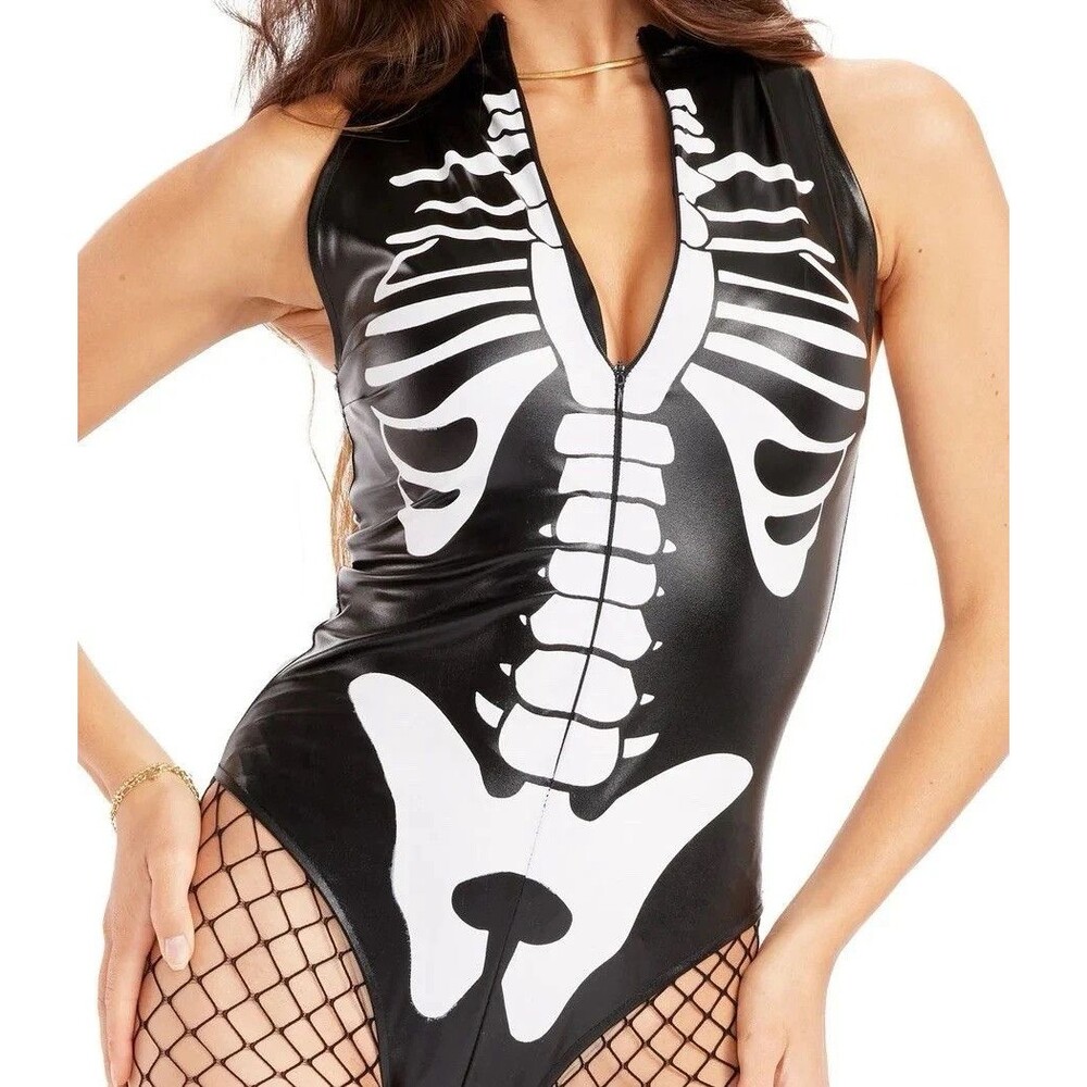 Tipsy Elves Sleeveless SEXY SKELETON Leotard Costume Halloween Cosplay XL
